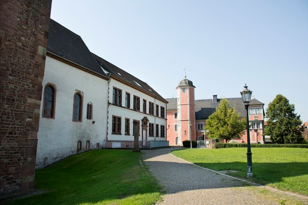 Classic building Lobdengau Museum for german people and foreigner travelers visit and travel at Ladenburg town on August 28 2017 in Badenwurttemberg Germany