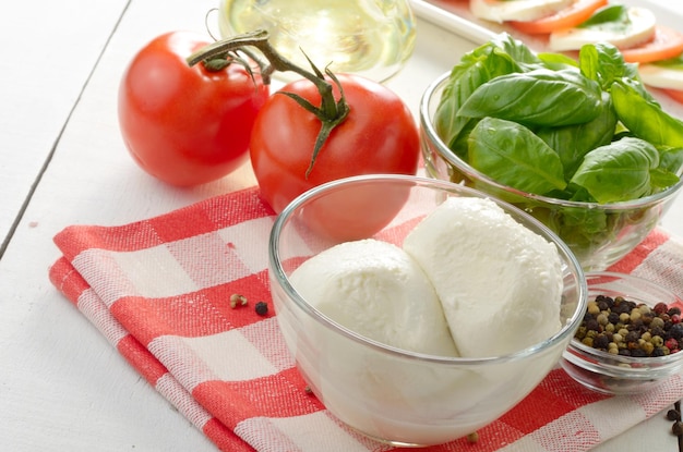 Classic caprese ingredients