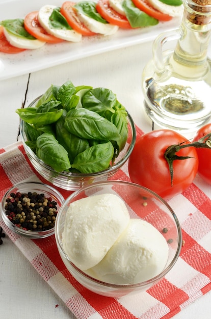 Classic caprese ingredients