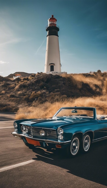 Classic Cars of the 50s and 60s on the Open Road