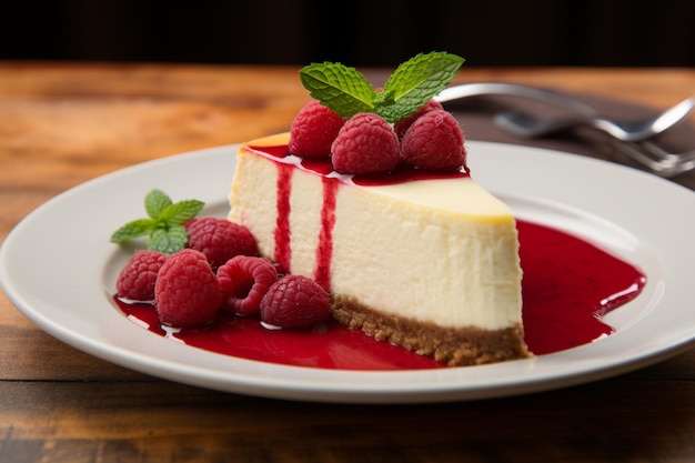 Classic Cheesecake with Raspberry Coulis Elegant Dessert Option