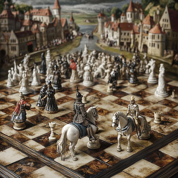 Photo classic chess game in progress