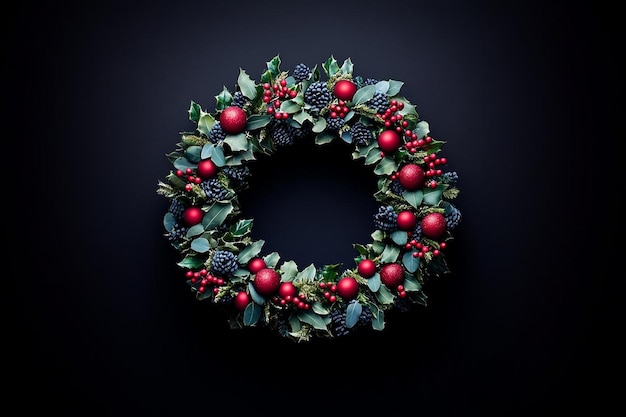 Photo classic christmas wreath design photo