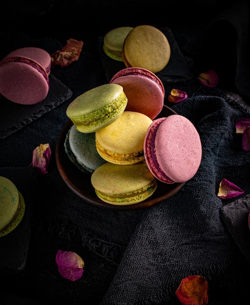 Classic coclorful French macarons