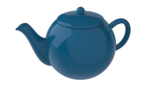 Classic cute vintage teapot 3d illustration render ugly