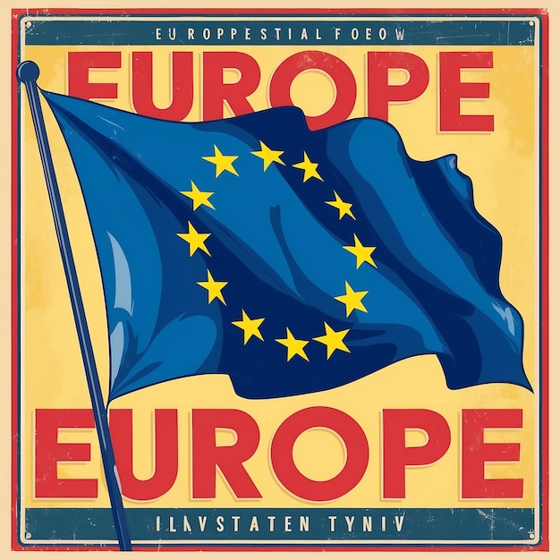 Photo classic europe flag ideal for cultural and official use