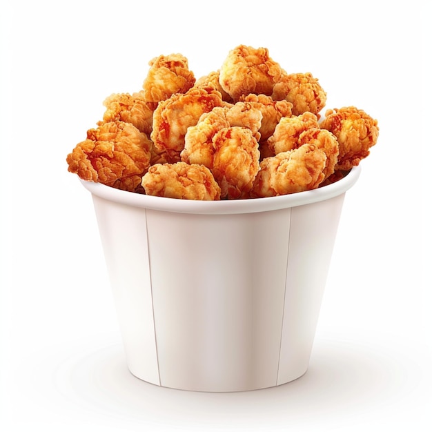 classic fast food paper bucket filled with chicken fries