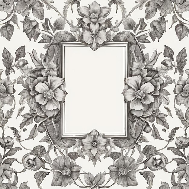 Classic frame skillfully carved isolated on transparent background