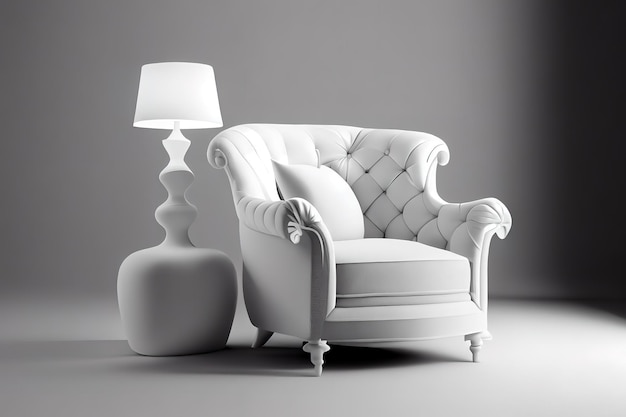 Classic furniture isolated on white background Generative Ai