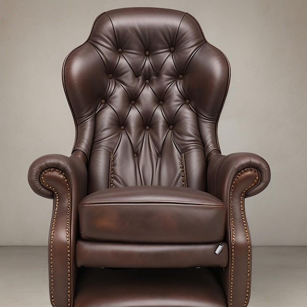 A classic gaming chair with a vintage leather finish and intricate stitching