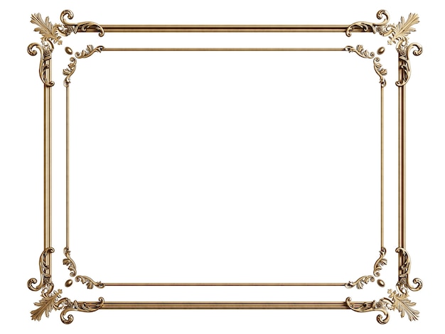 Classic golden frame with ornament decor