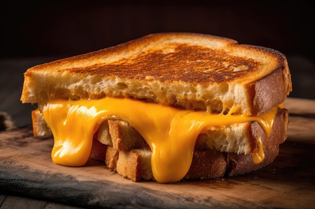 Classic Grilled Cheese Sandwich With Perfectly Melted American Cheese Generative AI