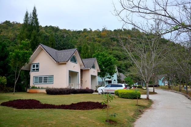 Classic house europe style in natural and mountain in Nakhon Ratchasima Thailand