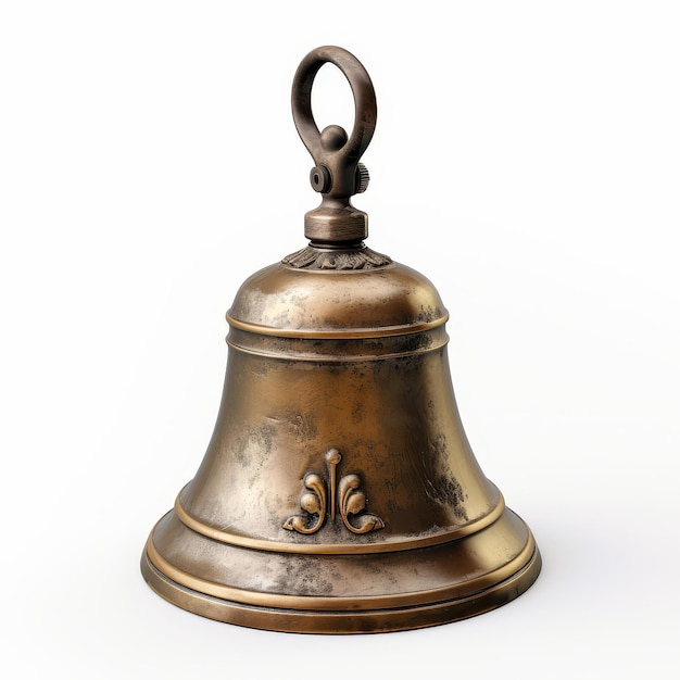 Photo classic isolated bronze bell perfect clarity