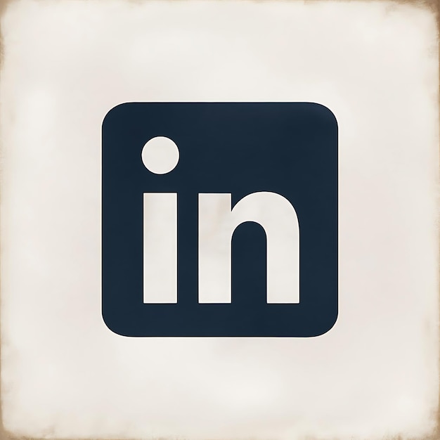 Classic LinkedIn Icon in a VintageInspired Illustration