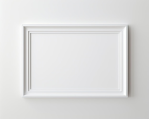 Classic Metal Picture Frame with White PassePartout for Copy Space 3D Render of Art Design