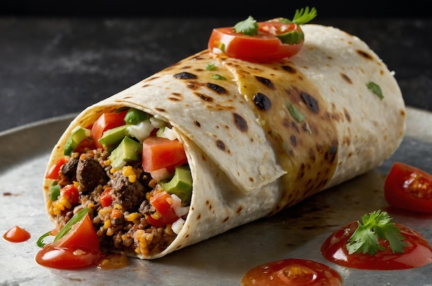 Classic Mexican Burrito with Fresh Salsa