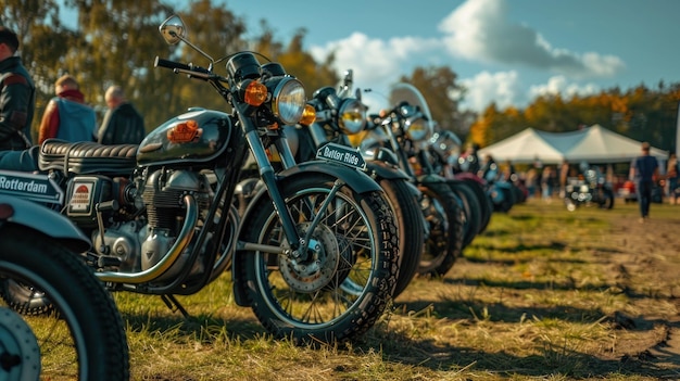 Photo classic motorbikes shine at motorbike events ai generated image