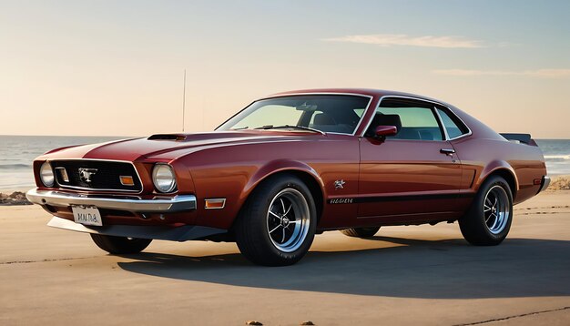 Classic Mustang on the Beach