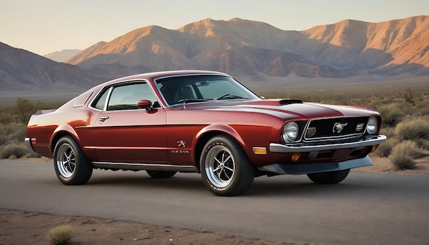 Classic Mustang in Desert Landscape