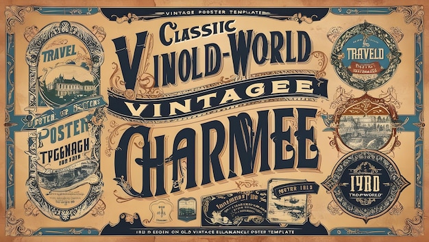 Classic Old World Vintage Charm A Nostalgic Decorative Poster