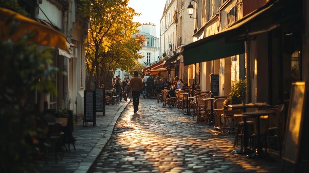 Photo classic parisian street scene captured with a 35mm lens vintage photography