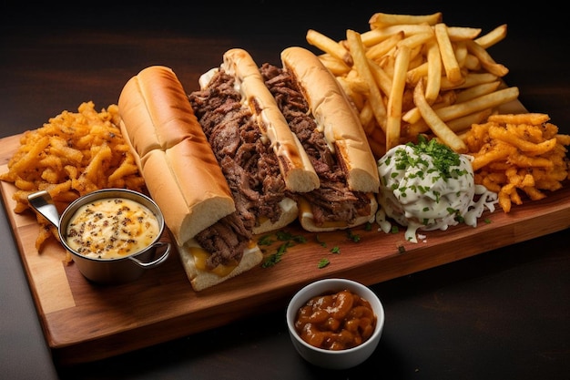 Classic Philly Cheesesteak Sandwich Combo Platter