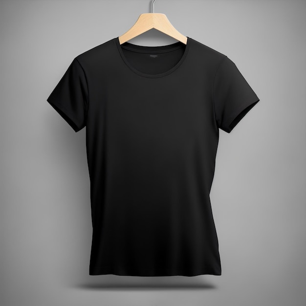 A classic plain black tshirt mock up