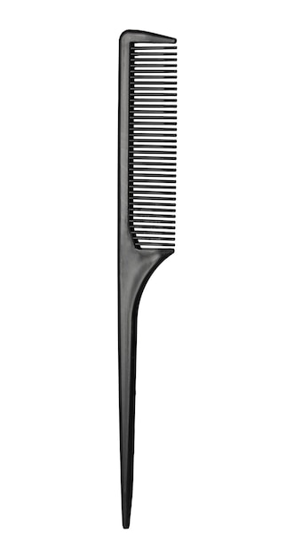 Classic Plastic Long Handled Hair Comb Isolated On White