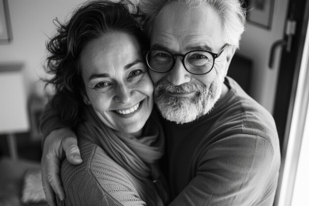 A classic portrait of a man and a woman in monochrome tones ideal for use in editorial or advertising content