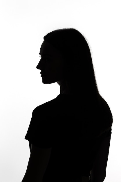 Classic portrait silhouette of woman