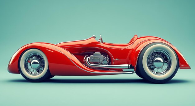 Classic Red Racing Car Model