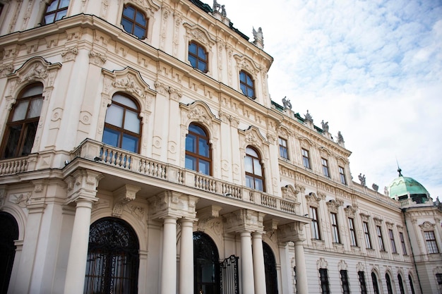 Classic retro vintage antique building for Austrians people and foreign travelers travel visit at Belvedere Palace or Schloss historic building complex museum in Vienna Austria