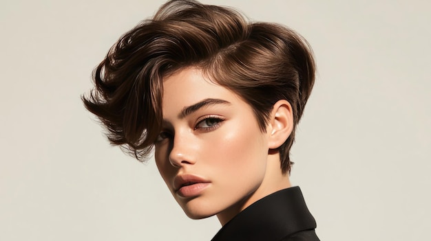 Photo a classic side part combined with a textured top for a sophisticated yet relaxed style