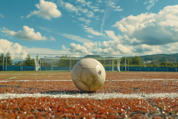 Classic soccer ball on the field