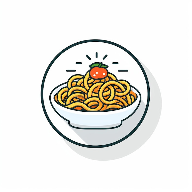 Classic Spaghetti Icon Illustration Italian Pasta Dish Art