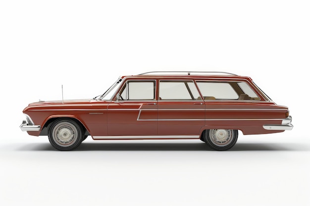 Classic Station Wagon from the 1960s Isolated On White Background