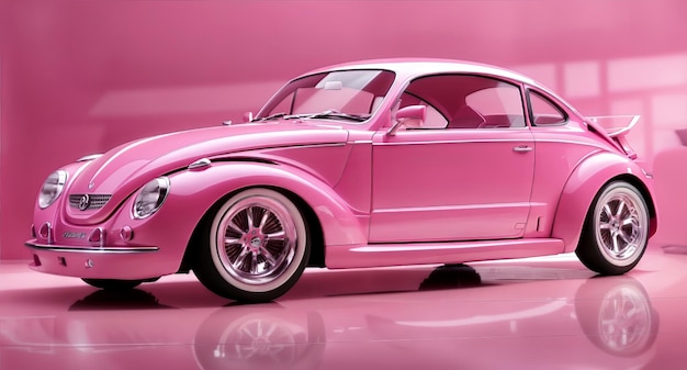 Classic style car pink wallpaper looks so smart and gorgeous