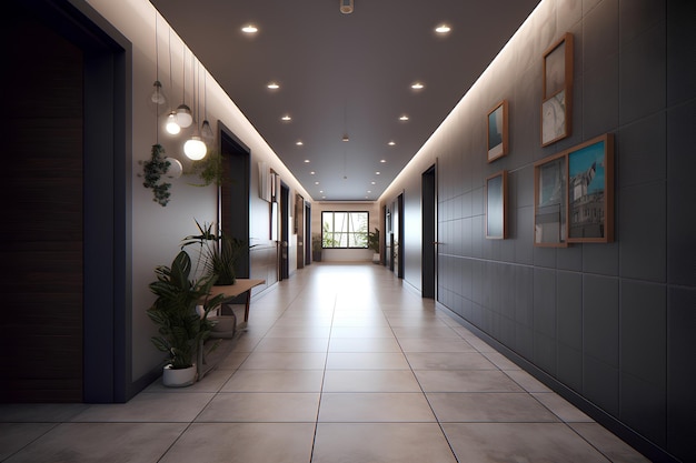 Classic style hallway interior in the hotel or luxury house