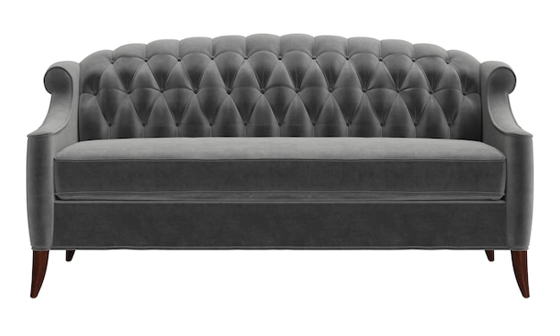 Classic tufted sofa isolated on white background.Digital illustration.3d rendering