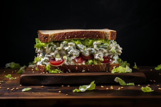 Photo classic veggie sandwich with cream cheese