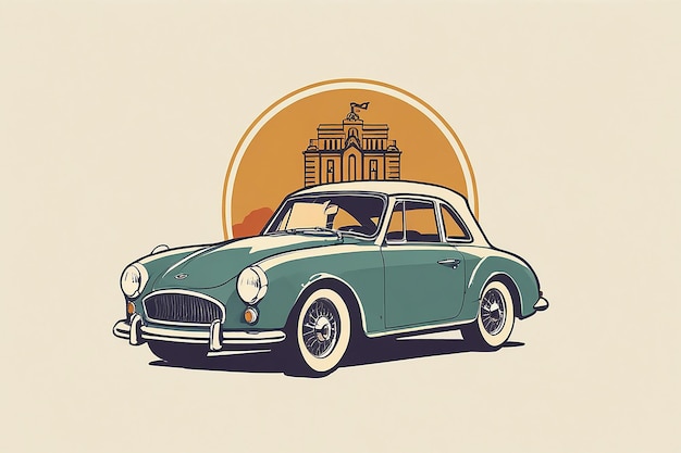 Photo classic vintage car vector design inspiration auto car logo design template vintage car simple