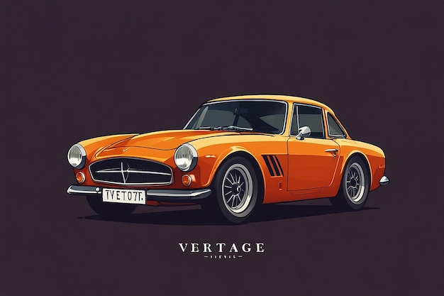 Photo classic vintage car vector design inspiration auto car logo design template vintage car simple