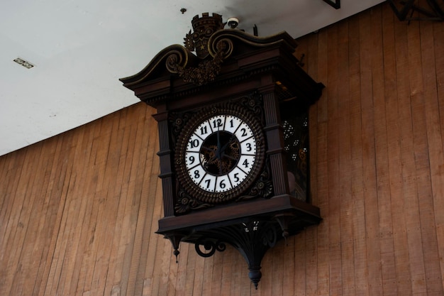 Classic vintage clock in Thai Film Museum gathering information instrument equipment of film industry from past to presents for visitors study history of Thai Film at Salaya in Nakhon Pathom Thailand