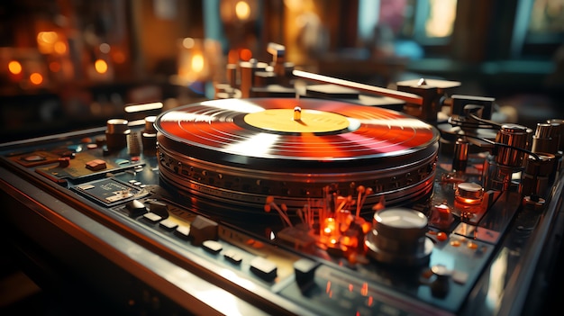 Classic vinyl record inside a retro jukebox wallpaper