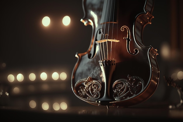 A classic violin perfect design detail of the musical instrument Ai generated