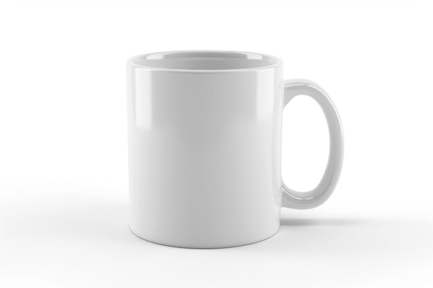 A classic white ceramic mug with a smooth finish perfect for hot beverages