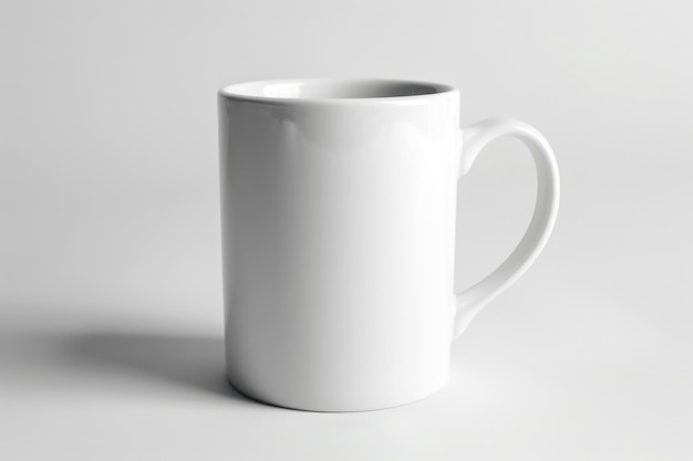 A classic white ceramic mug with a smooth finish perfect for hot beverages