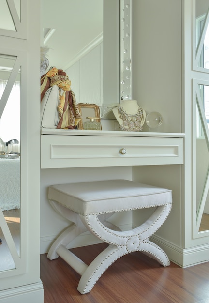 Classic white color dressing table 