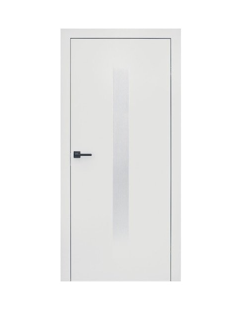 Classic white door with stripe design front view ral 9003